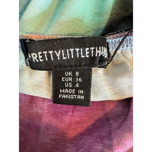 PrettyLittleThing Multicolor Maternity Abstract Print Cowl Neck Maxi Dress NWT - Picture 2 of 16